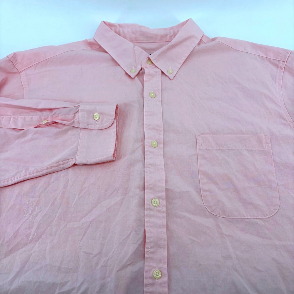 Vineyard Vines Mens XXL Pink Long Sleeve Button Down Cotton Whale Logo Shirt